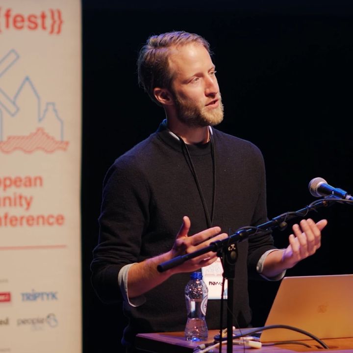 Marco speaking at Emberfest