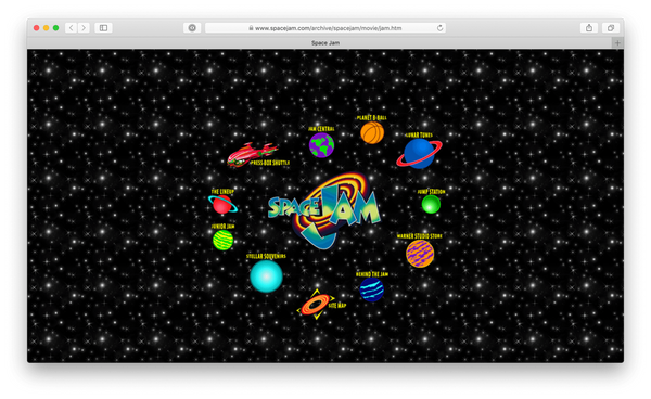 Screenshot of the Spacejam Website