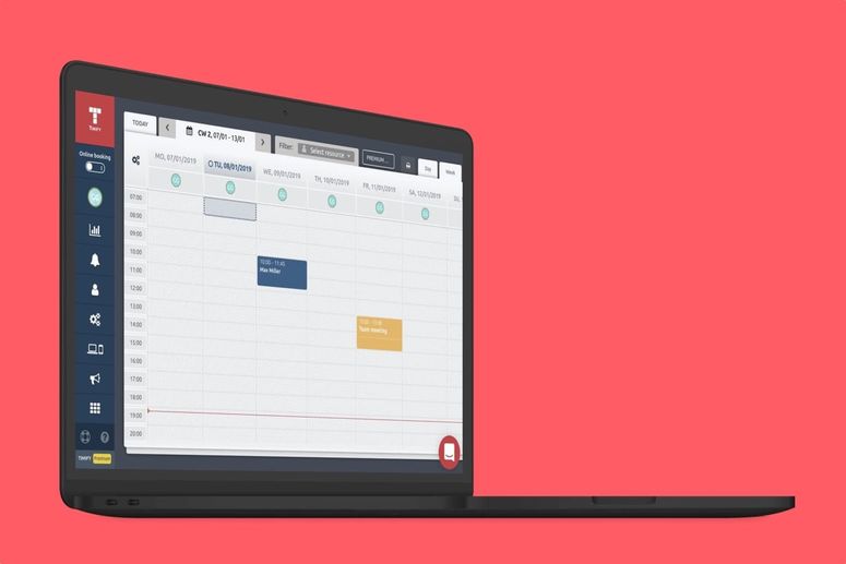 screenshot of the Timify app, showing the schedule