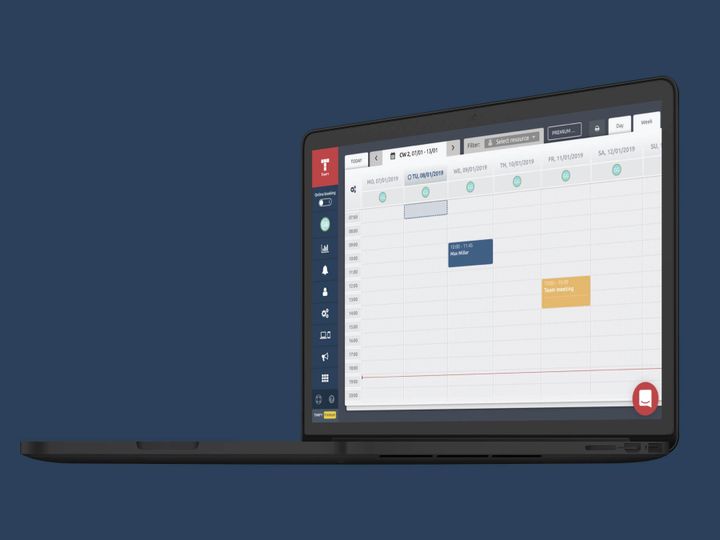 Macbook showing a Timify schedule